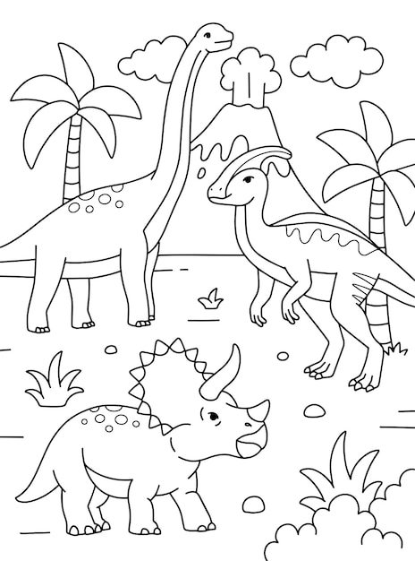 34 Dinosaur Clipart Coloring Pages Printable 9