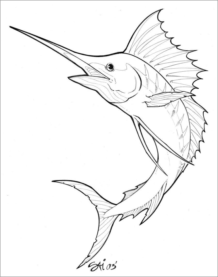 34 Graceful Swordfish Coloring Pages Printable 25