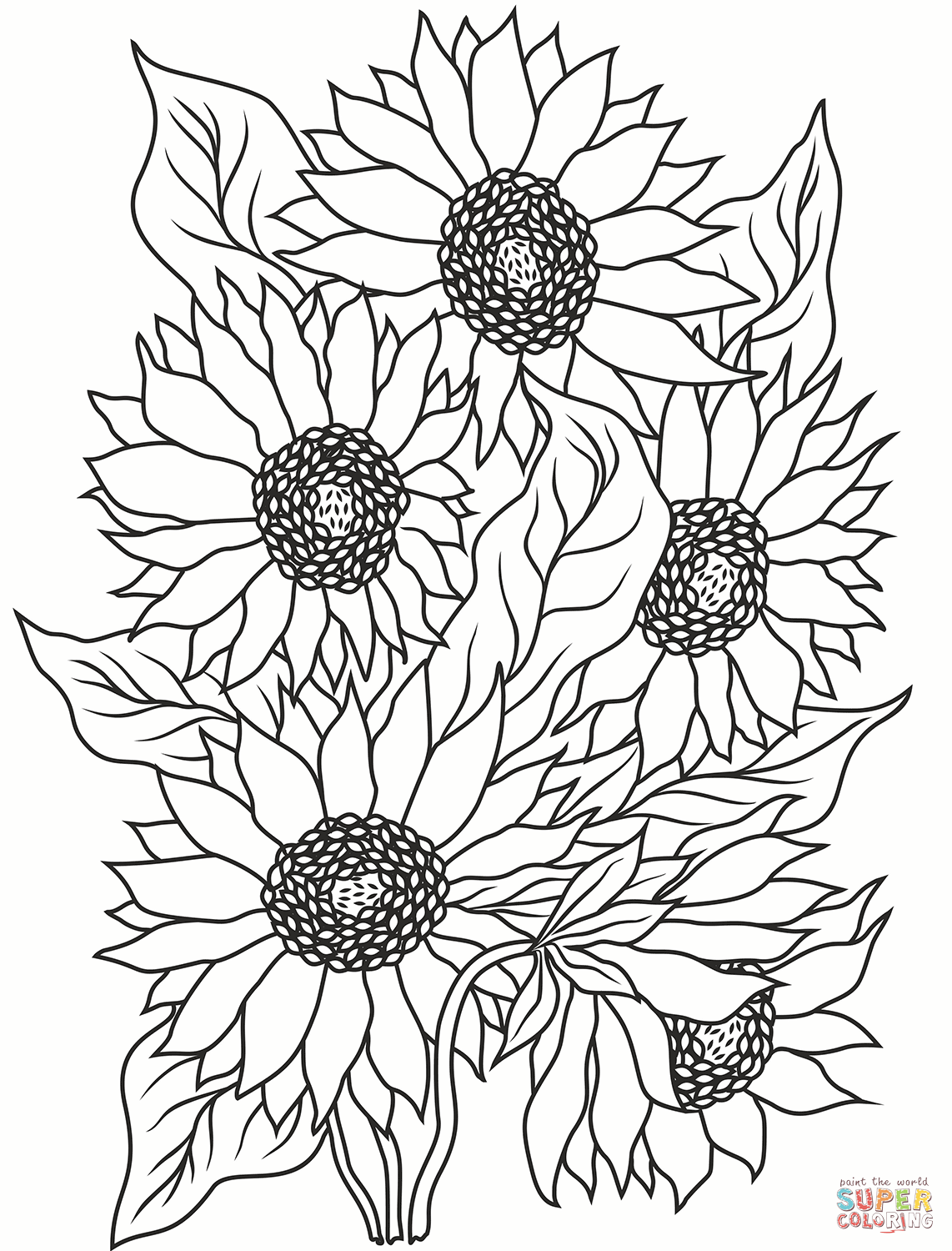 34 Sunny Sunflower Coloring Pages Printable 1