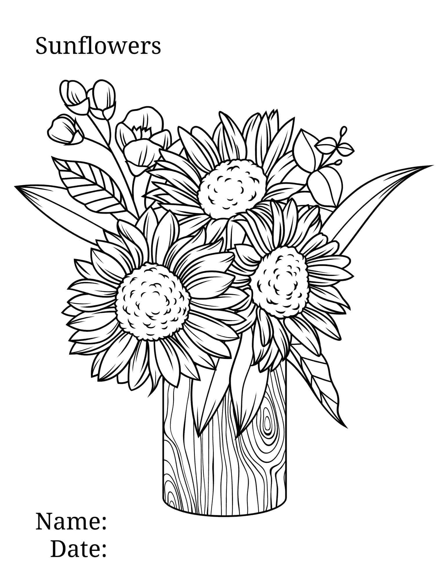 34 Sunny Sunflower Coloring Pages Printable 29