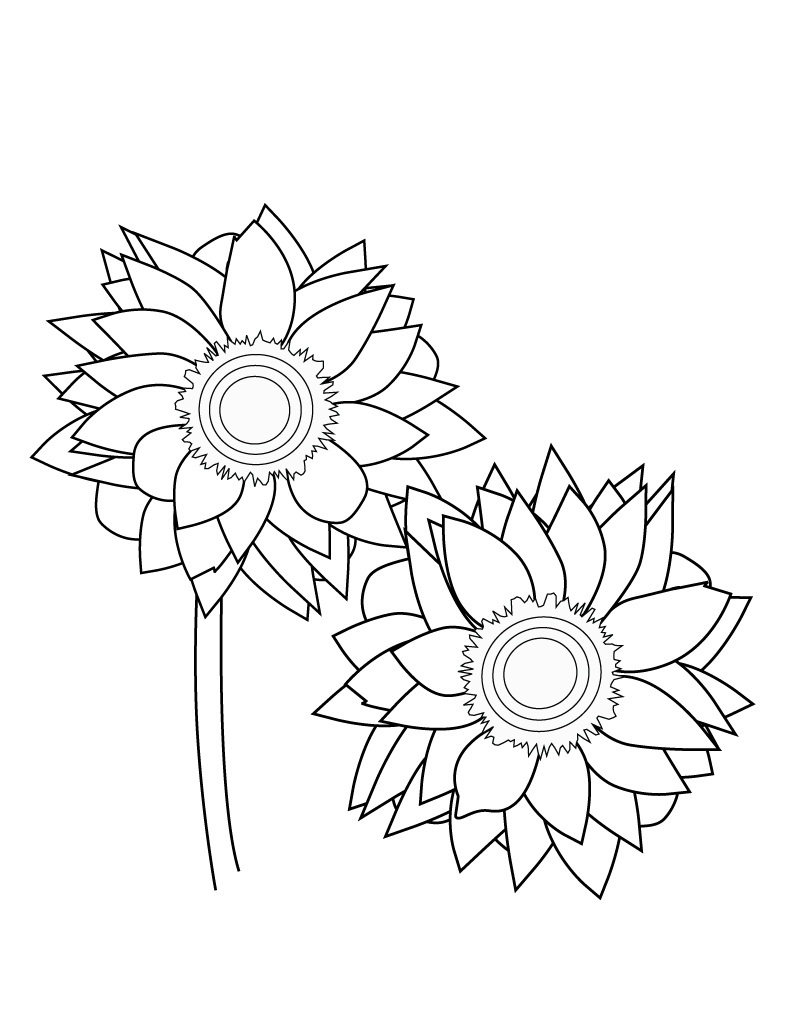 34 Sunny Sunflower Coloring Pages Printable 32