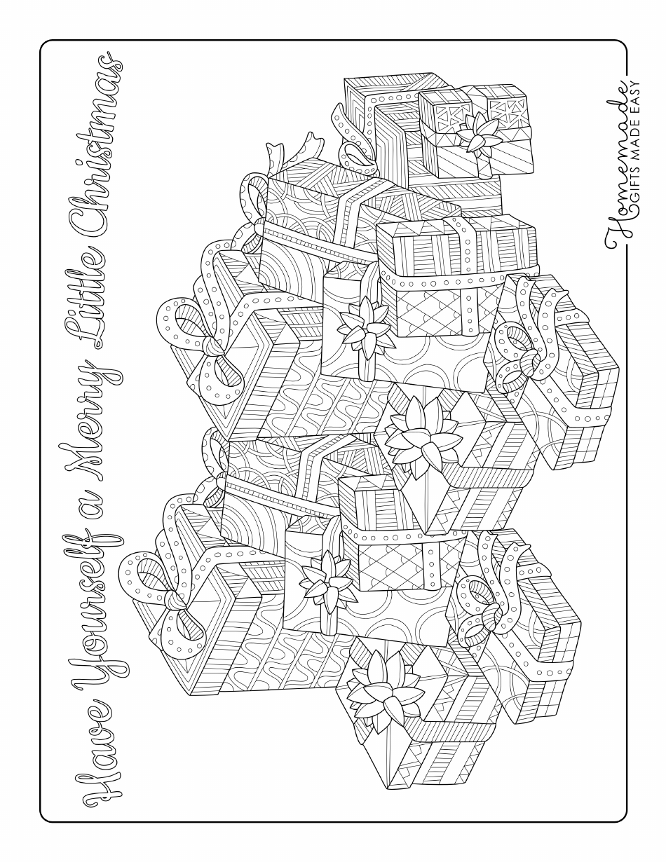 35 Christmas Gifts Coloring Pages Printable 1