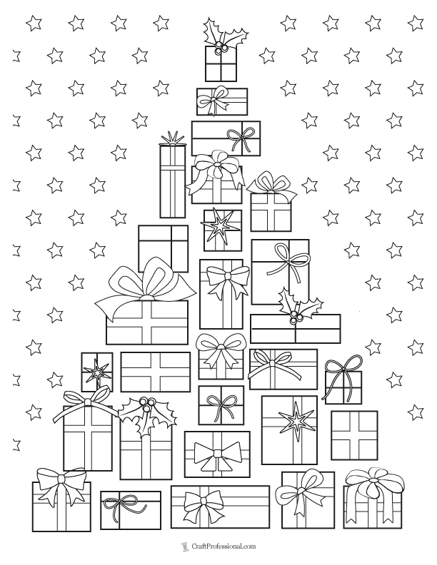 35 Christmas Gifts Coloring Pages Printable 10