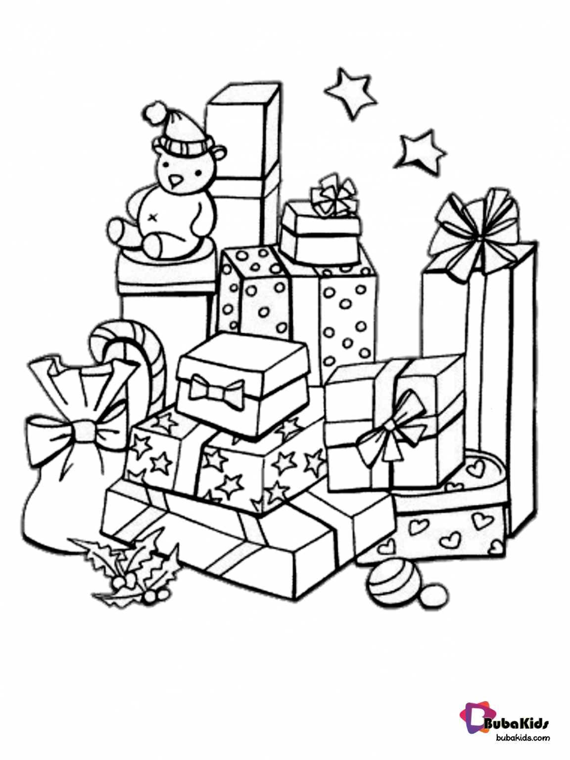 35 Christmas Gifts Coloring Pages Printable 2