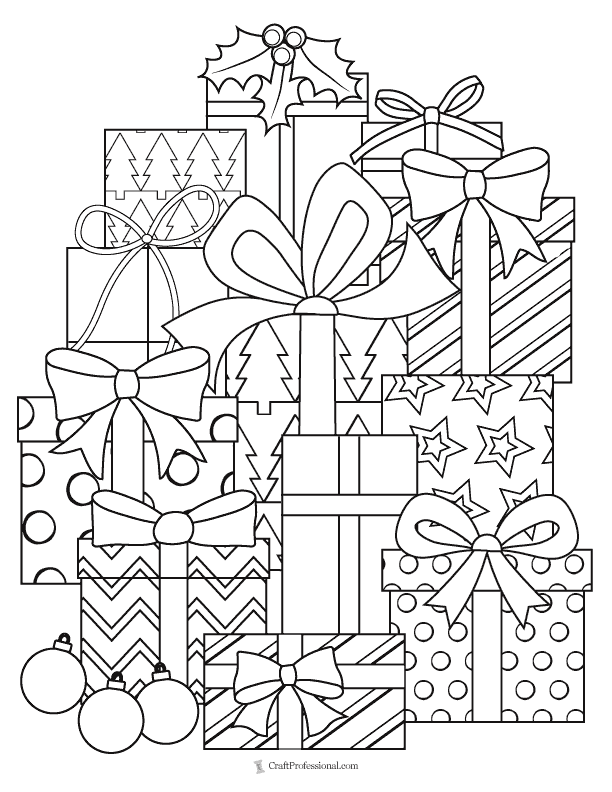 35 Christmas Gifts Coloring Pages Printable 23