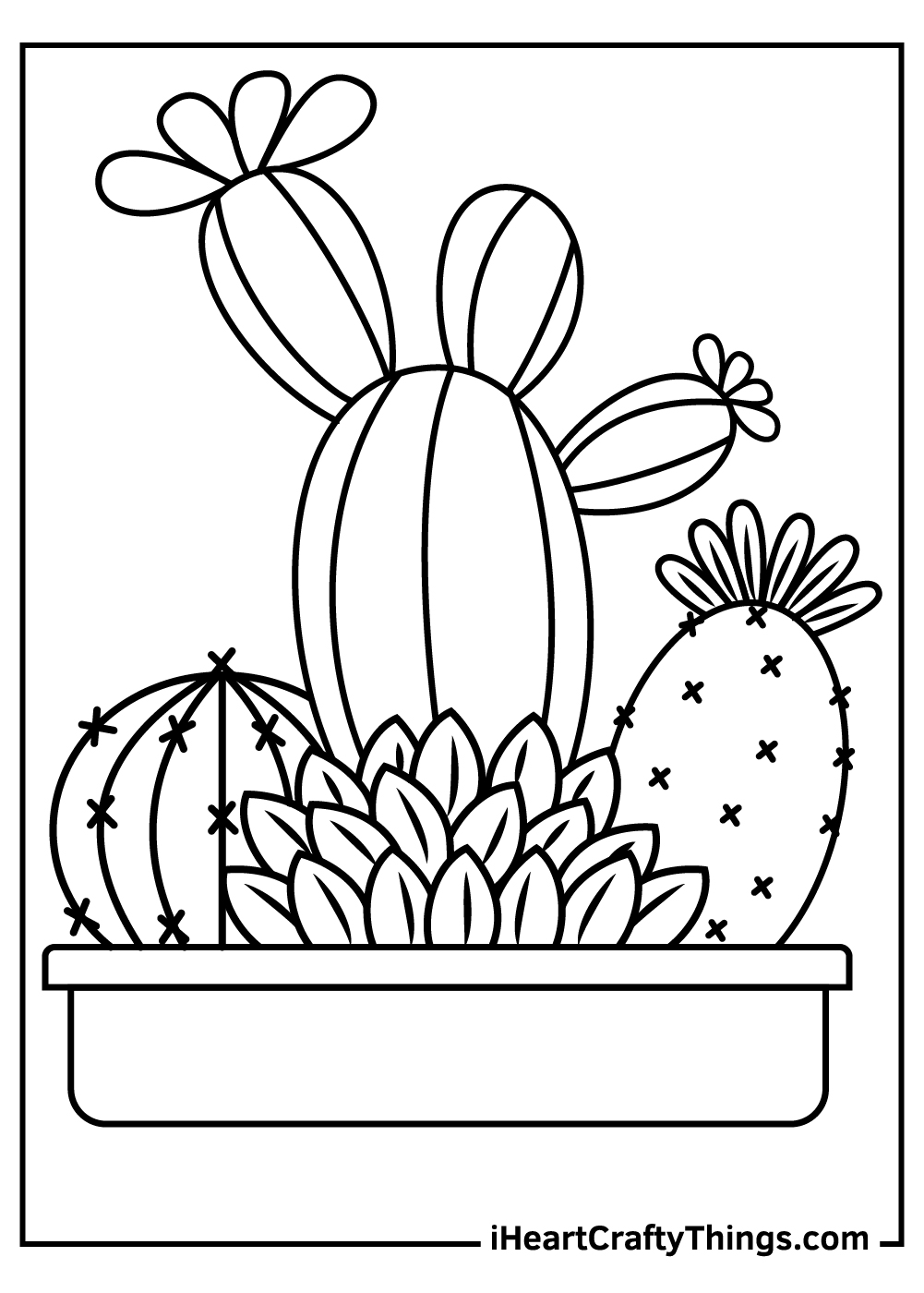 35 Cute Cactus Coloring Pages Printable 1