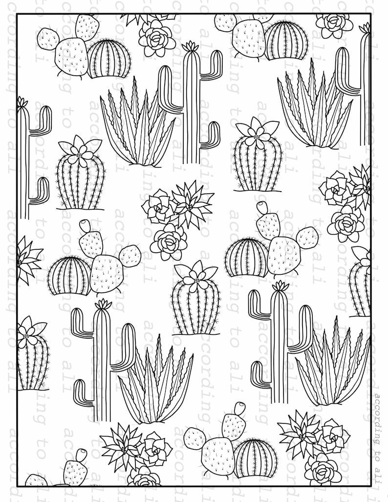 35 Cute Cactus Coloring Pages Printable 19