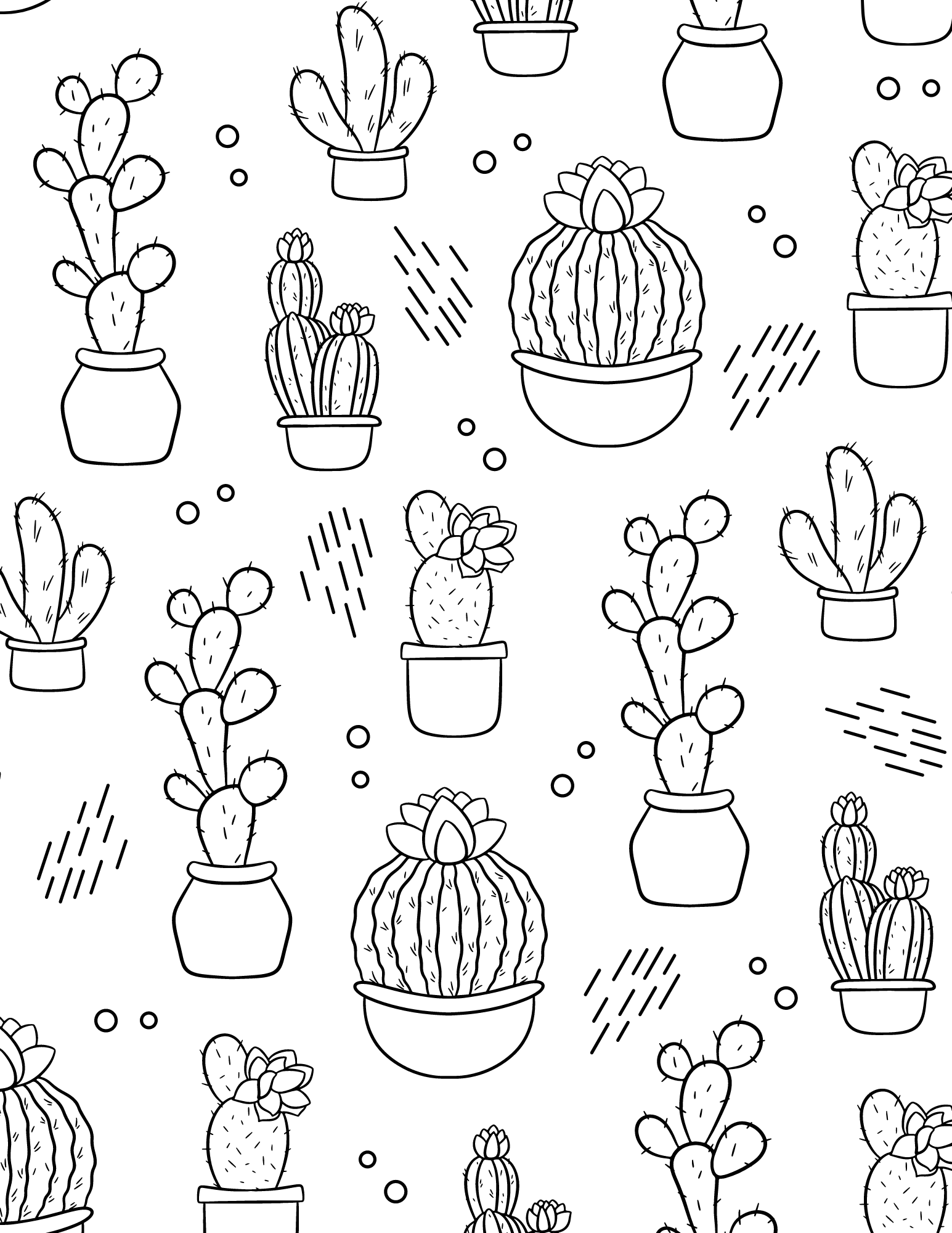 35 Cute Cactus Coloring Pages Printable 25