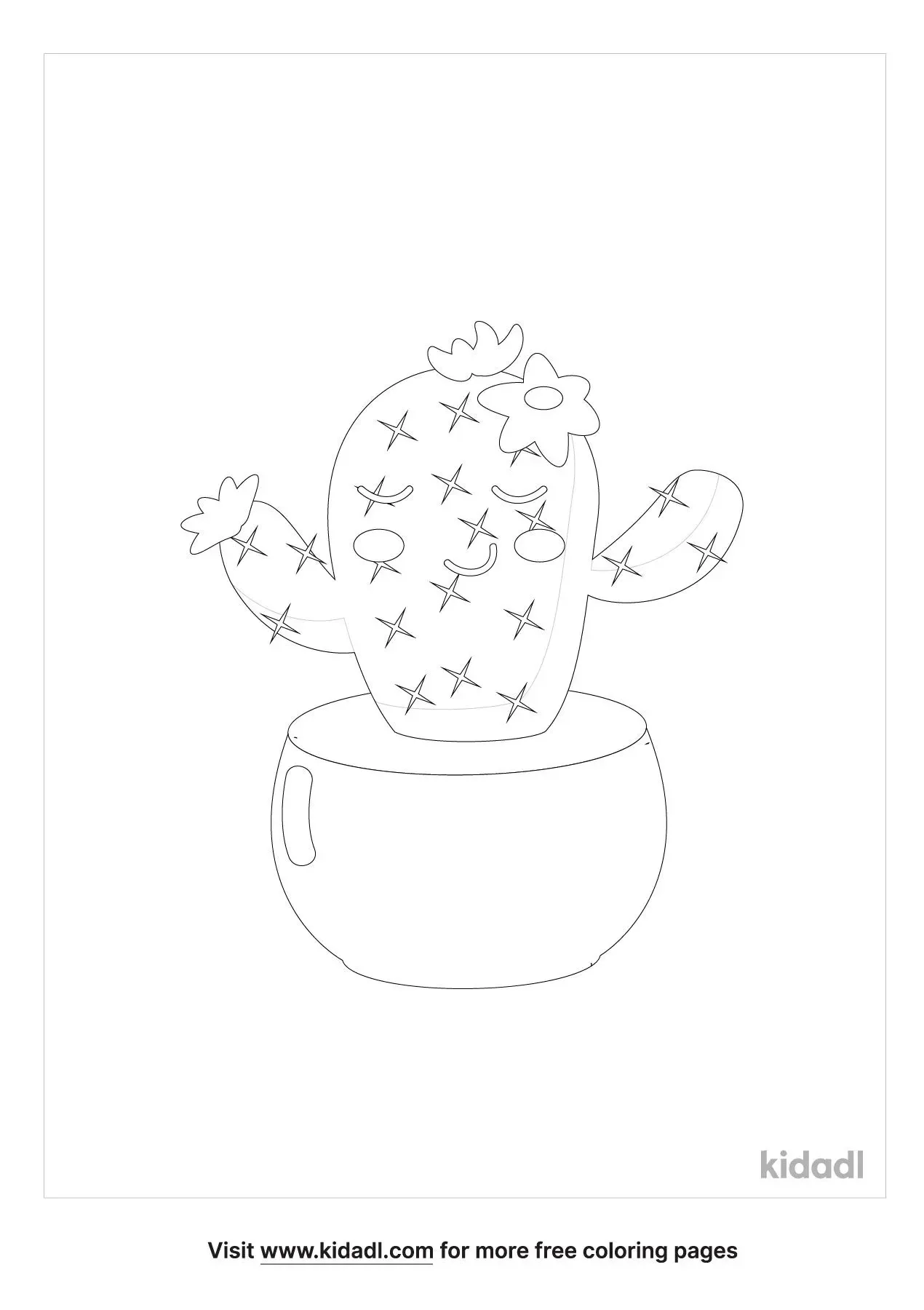 35 Cute Cactus Coloring Pages Printable 6