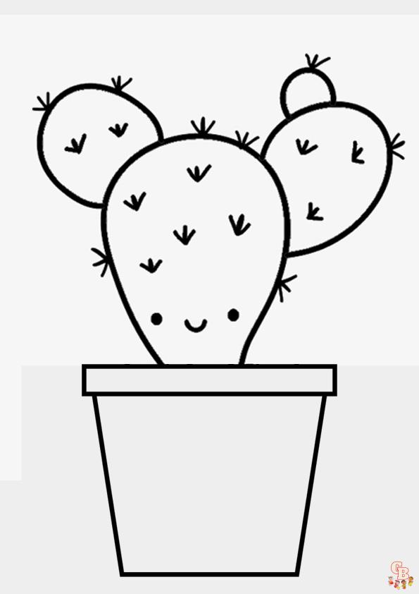 35 Cute Cactus Coloring Pages Printable 8