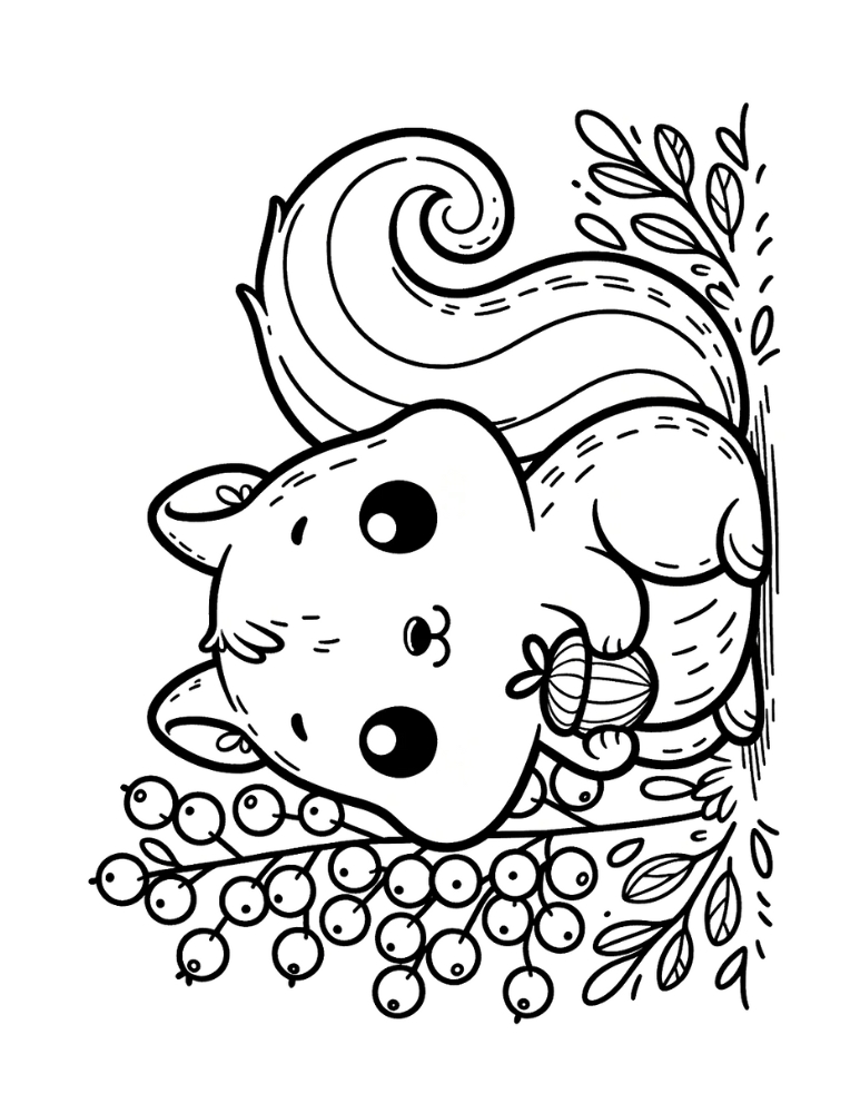 35 Cute Squirrels Coloring Pages Printable 12