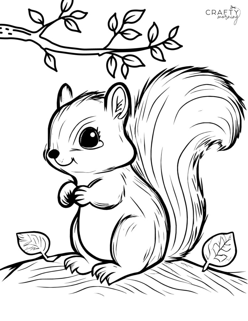 35 Cute Squirrels Coloring Pages Printable 31