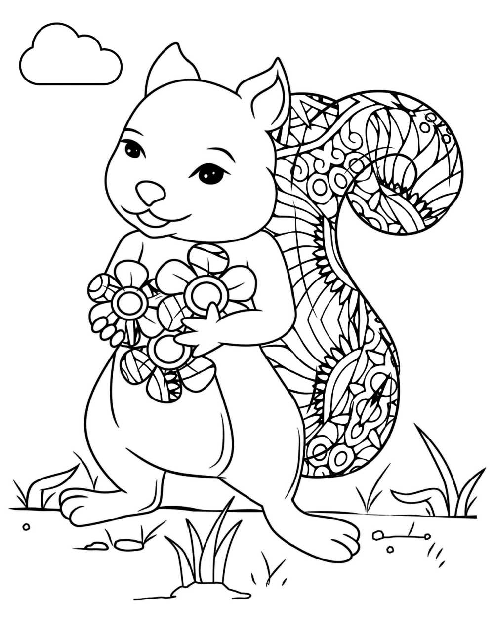 35 Cute Squirrels Coloring Pages Printable 7