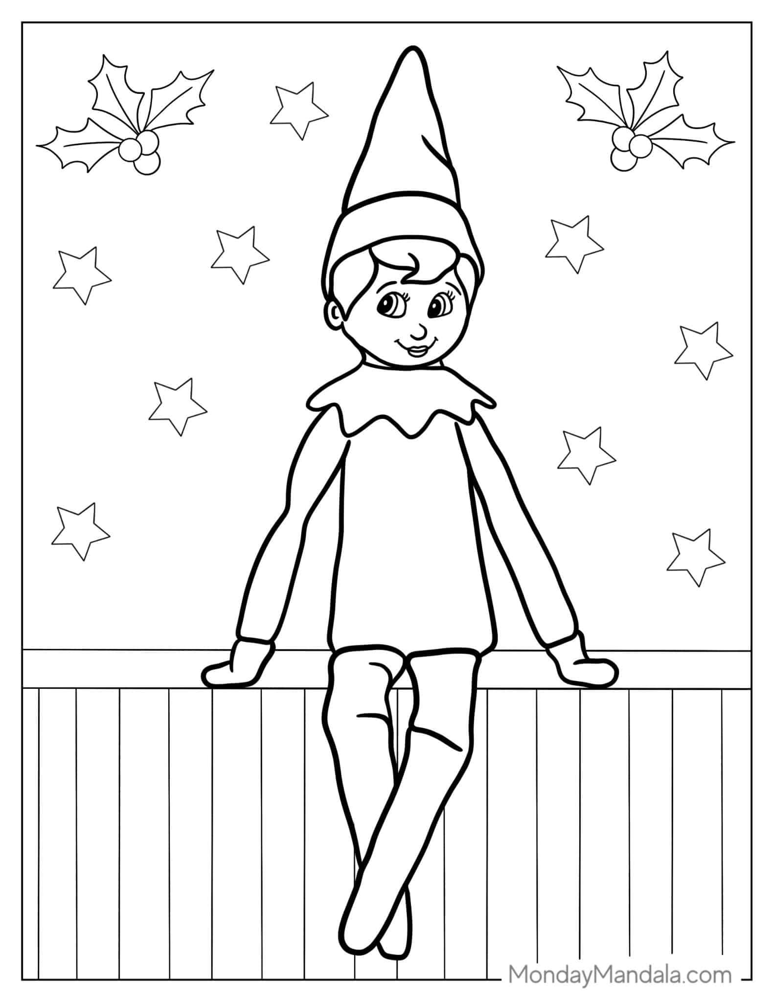 35 Elf On The Shelf Coloring Pages Printable 24