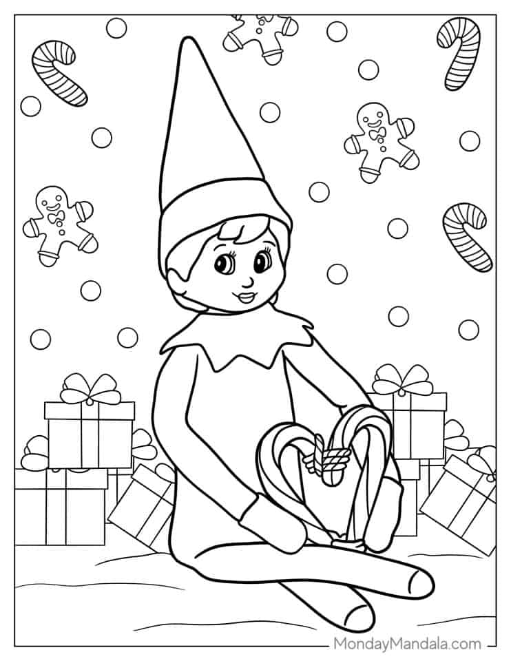 35 Elf On The Shelf Coloring Pages Printable 8