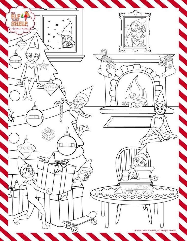 35 Elf On The Shelf Coloring Pages Printable 9