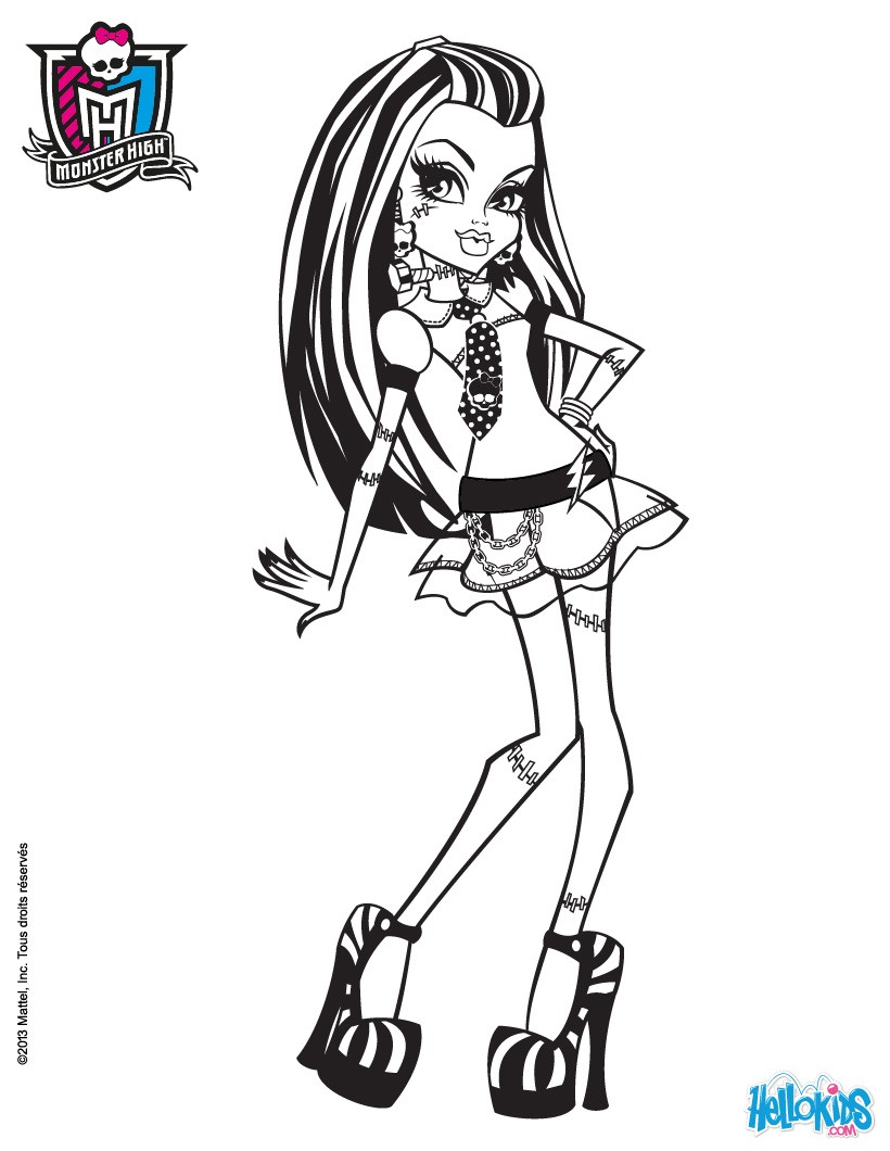 35 Fun Frankie Stein Coloring Pages Monster High Printable 1