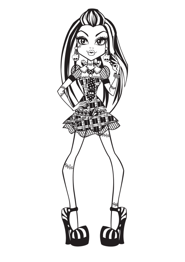 35 Fun Frankie Stein Coloring Pages Monster High Printable 16