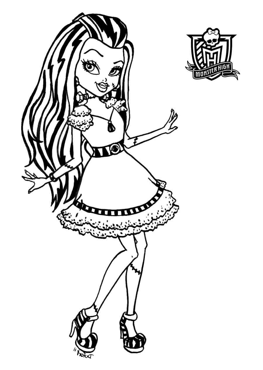 35 Fun Frankie Stein Coloring Pages Monster High Printable 18