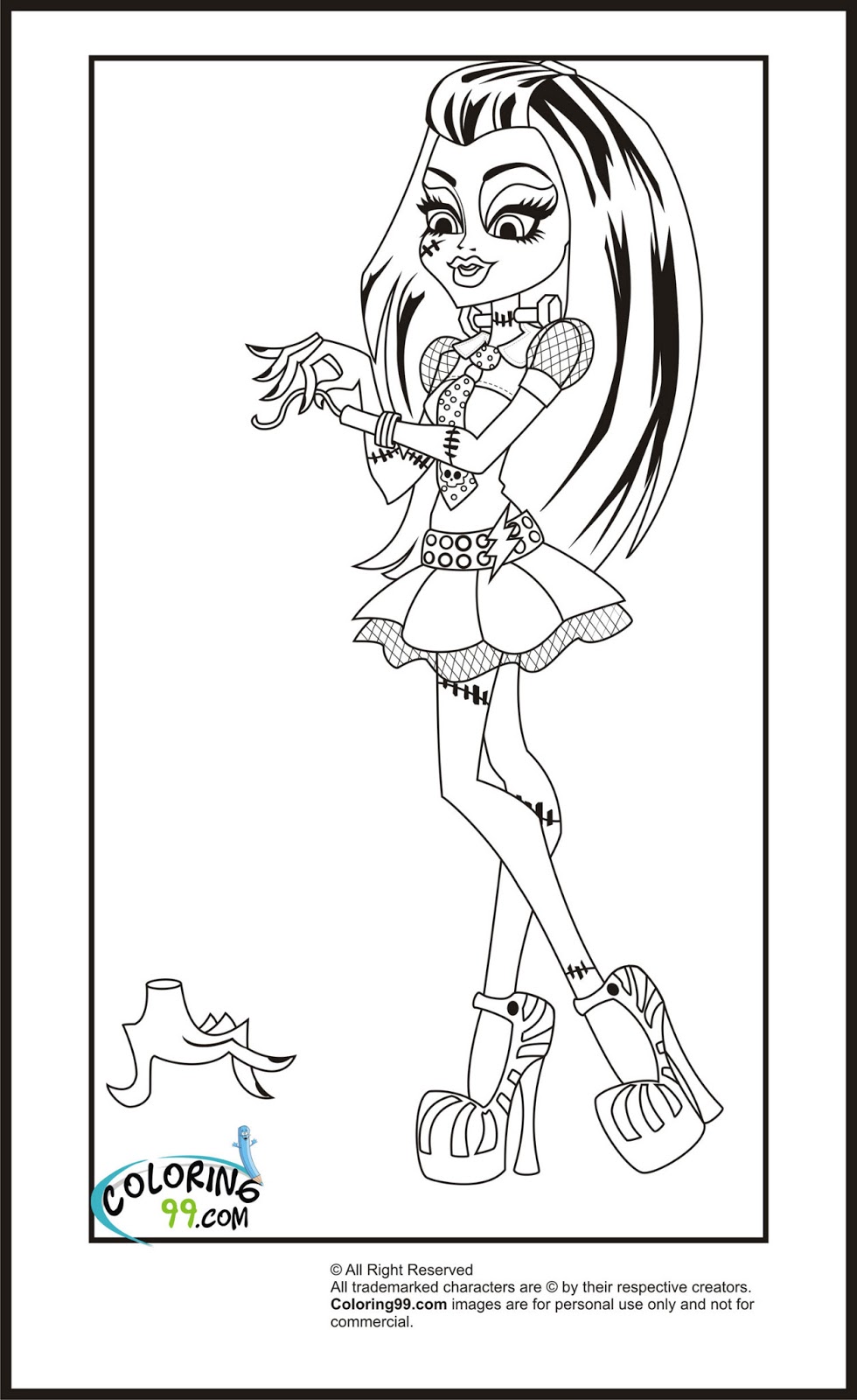 35 Fun Frankie Stein Coloring Pages Monster High Printable 32