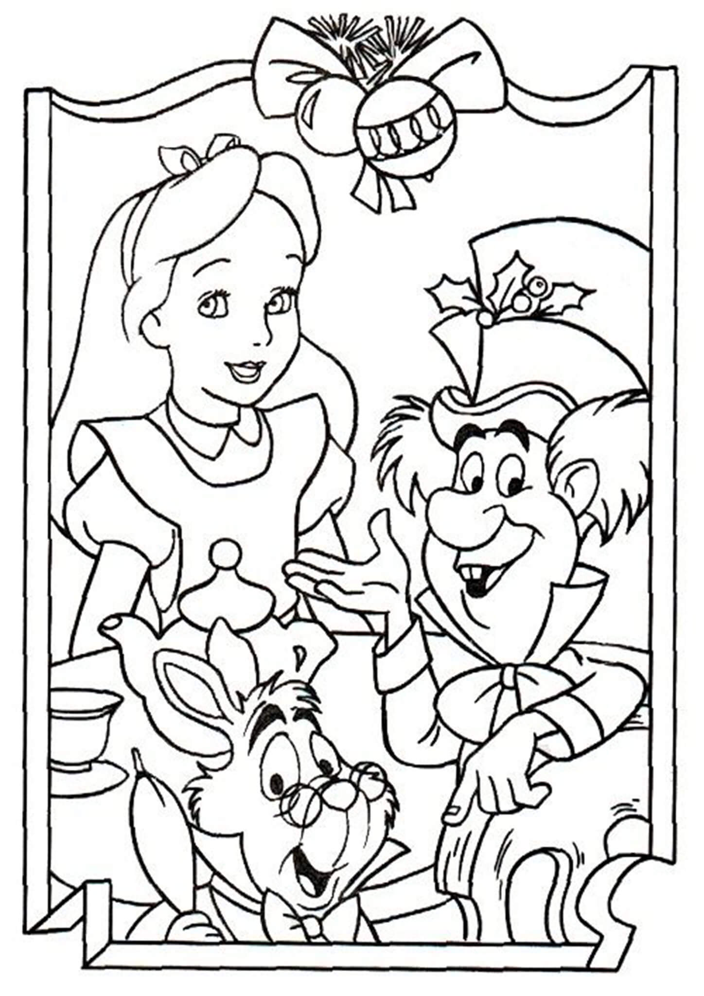 35 Magical Alice in Wonderland Coloring Pages Printable 3