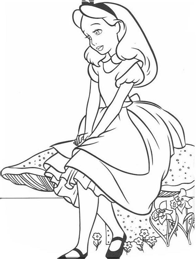 35 Magical Alice in Wonderland Coloring Pages Printable 6