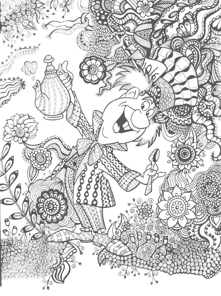 35 Magical Alice in Wonderland Coloring Pages Printable 7