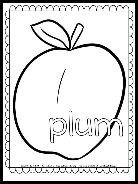 36 Juicy Plum Coloring Pages Printable 1