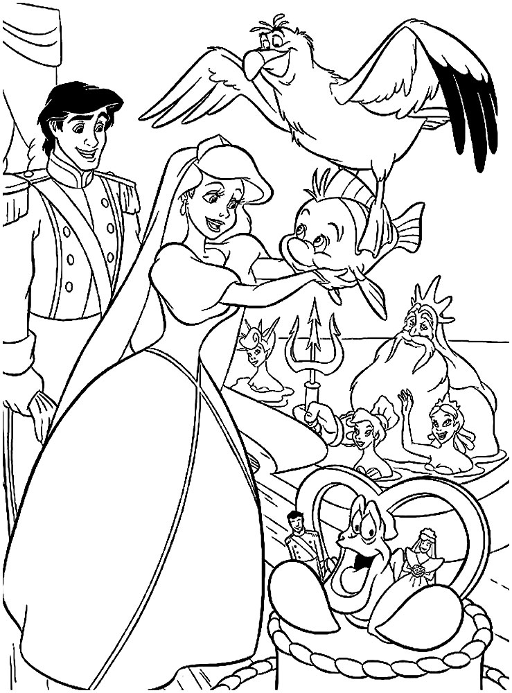 36 Magical The Little Mermaid Coloring Pages Free Printable 35