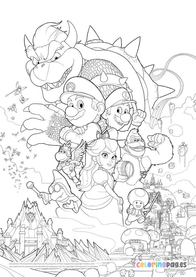 36 Mario Movie Coloring Pages Printable 1