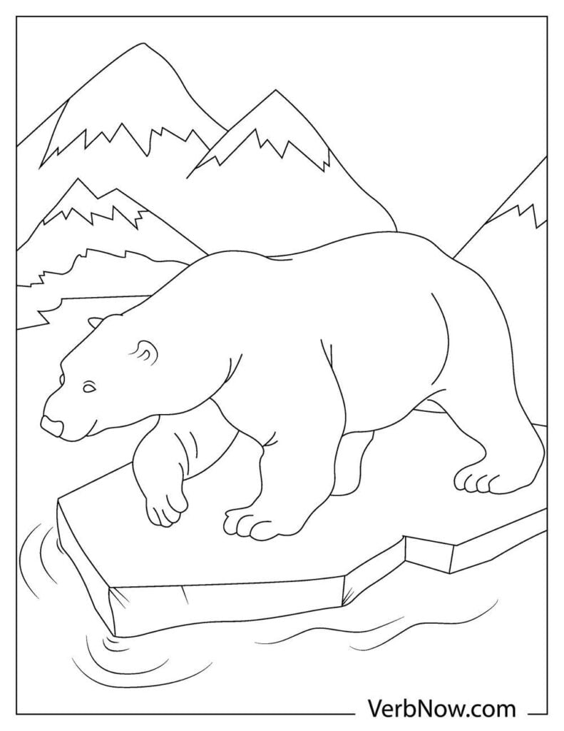 36 Polar Bear Coloring Pages PDF Printable 1