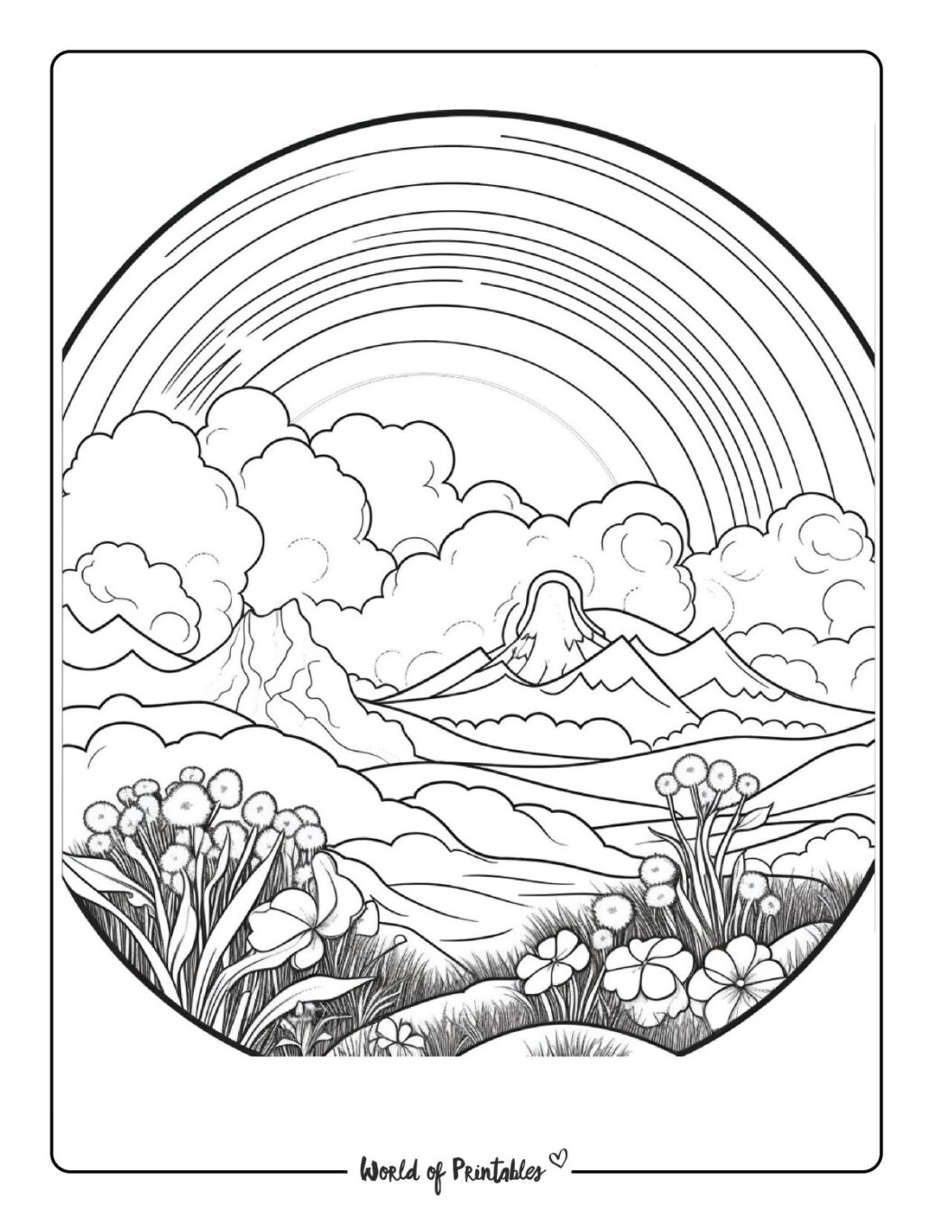 36 Vibrant Rainbow Coloring Pages Printable 2