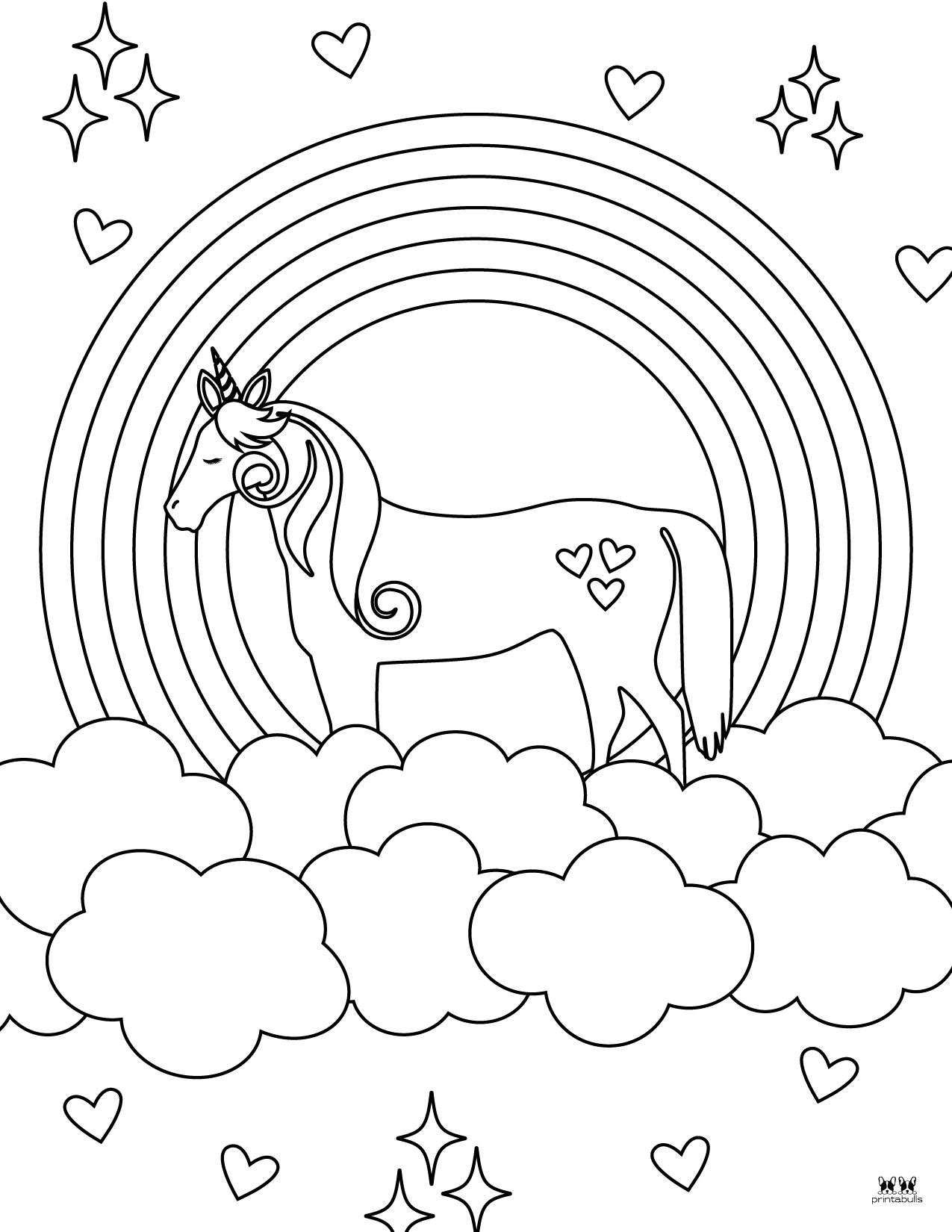 36 Vibrant Rainbow Coloring Pages Printable 7