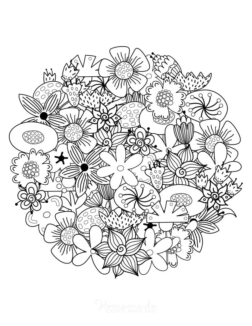 37 Beautiful Flower and Rainbow Coloring Pages Printable 30