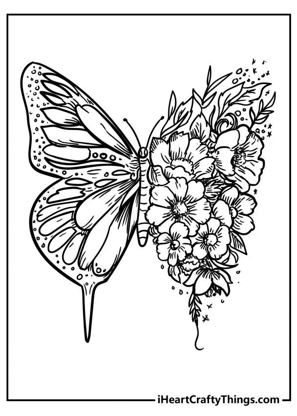 37 Beautiful Flower and Rainbow Coloring Pages Printable 33