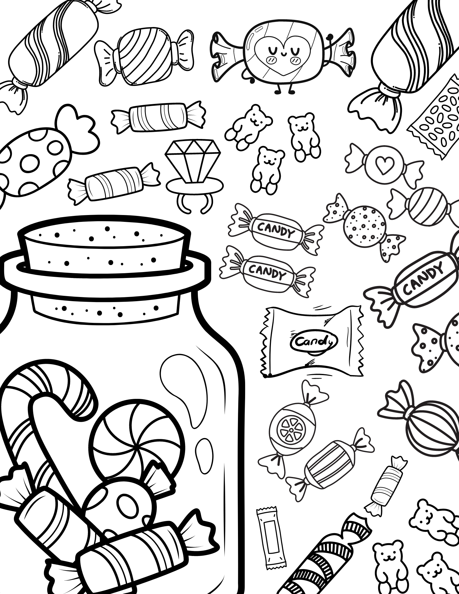 37 Candy Coloring Pages Printable 25