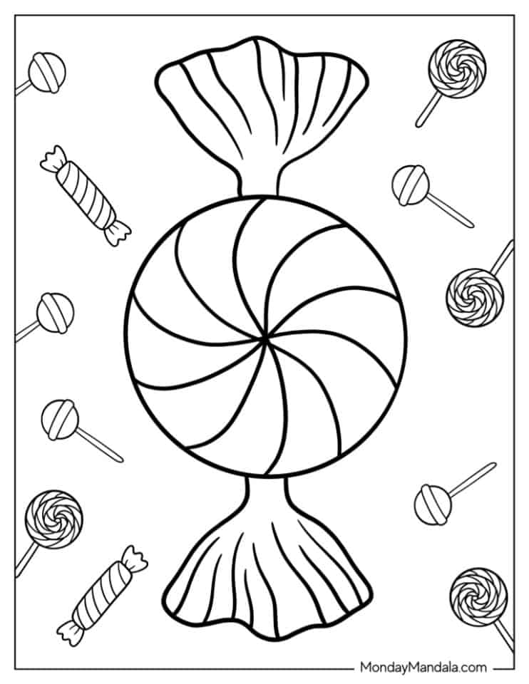 37 Candy Coloring Pages Printable 5