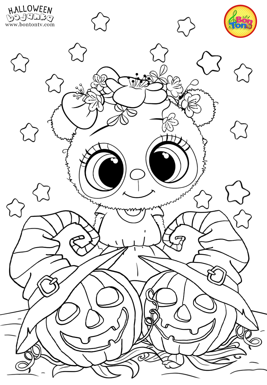 37 Cute Animal Halloween Coloring Pages Printable 1