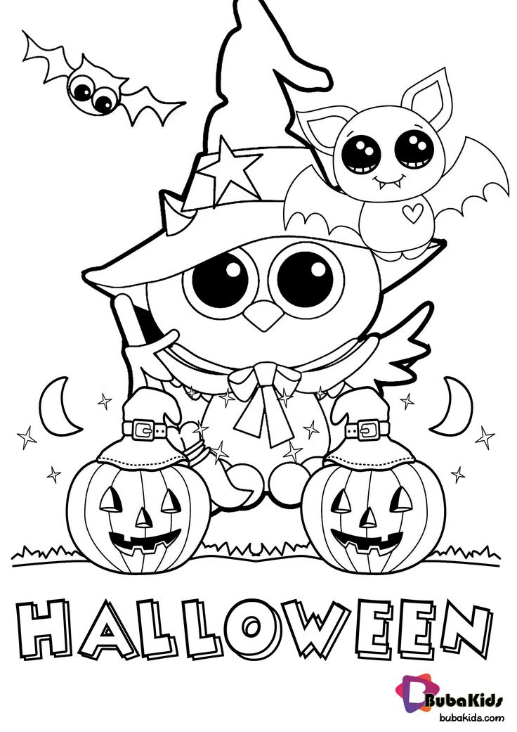 37 Cute Animal Halloween Coloring Pages Printable 13