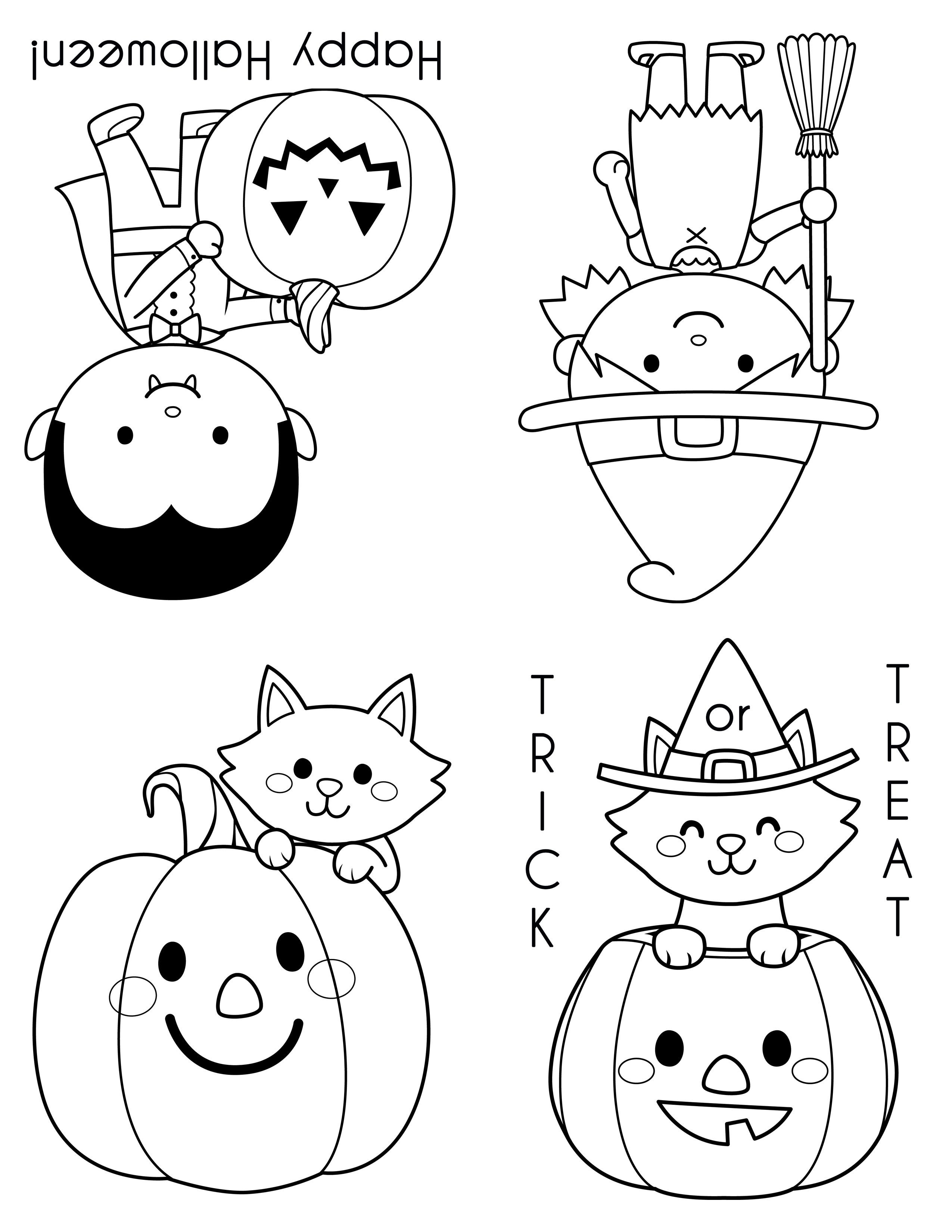 37 Cute Animal Halloween Coloring Pages Printable 2