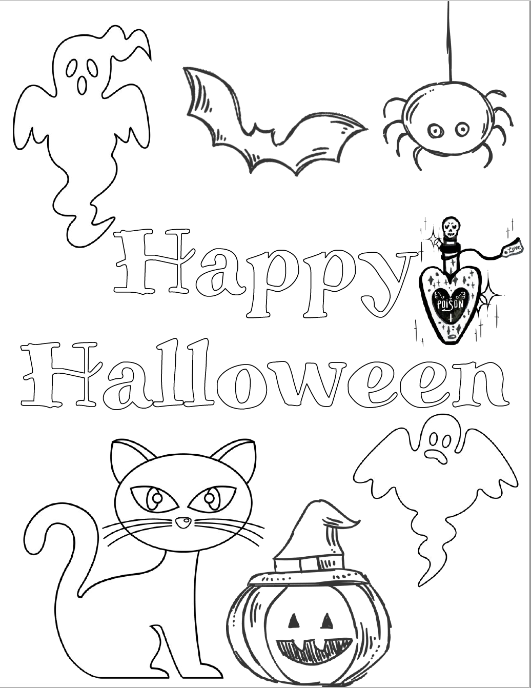 37 Cute Animal Halloween Coloring Pages Printable 24