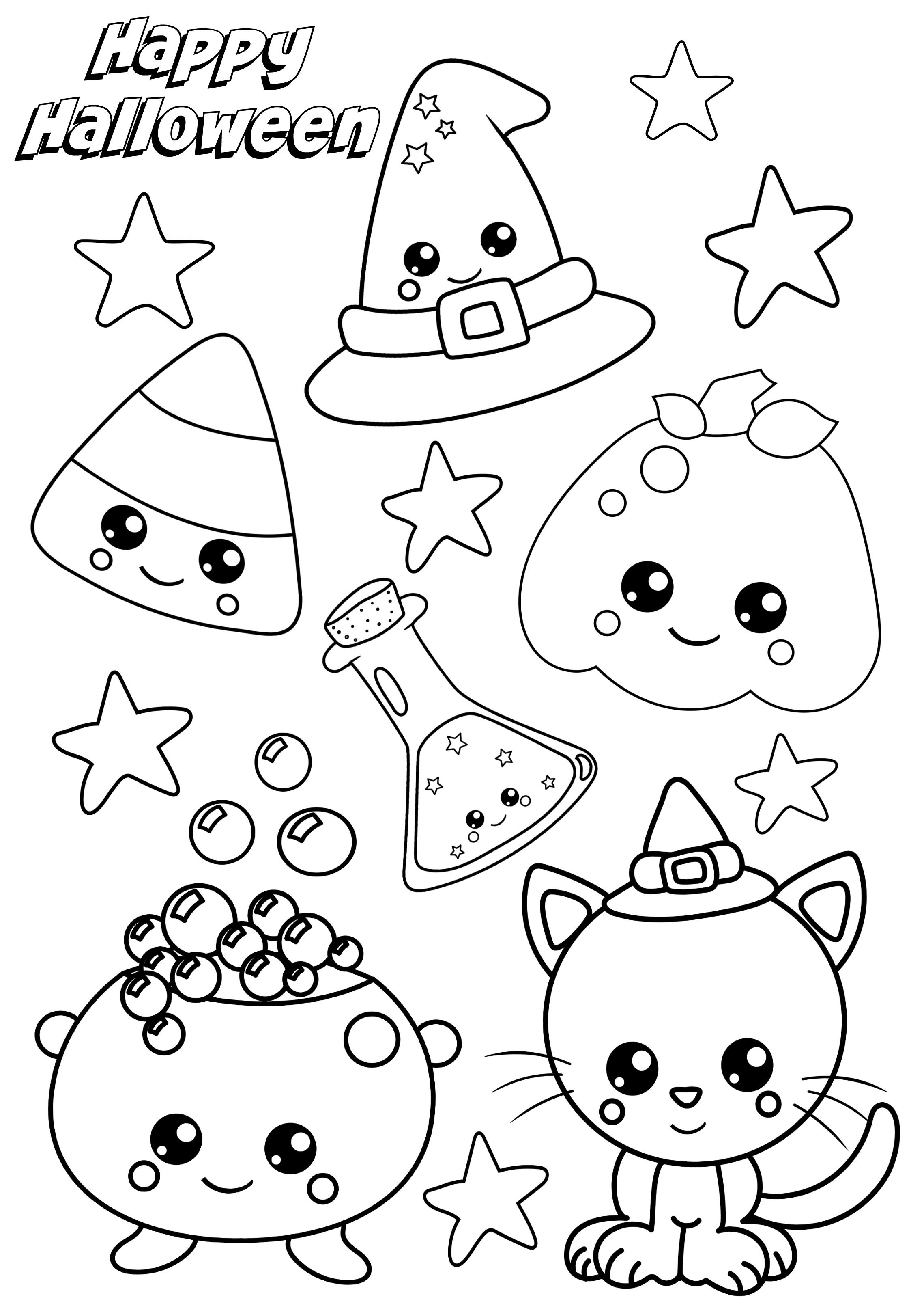 37 Cute Animal Halloween Coloring Pages Printable 27