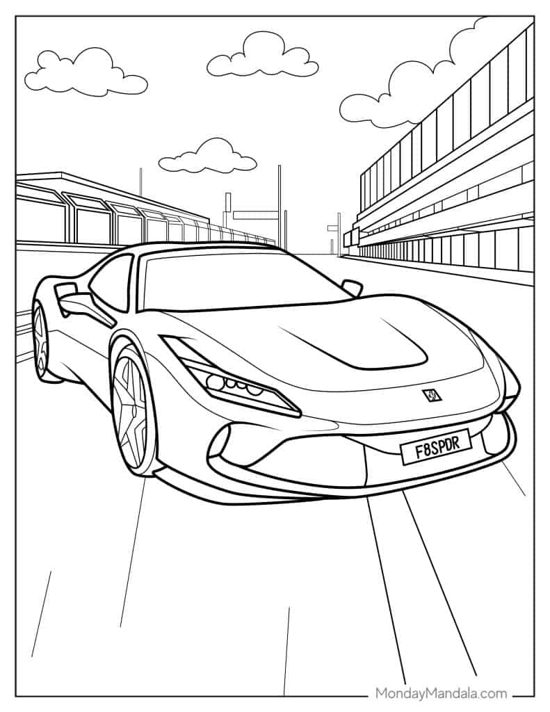 37 Fast Supercars Coloring Pages Printable 3