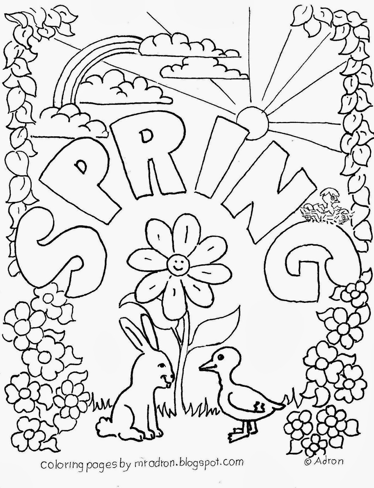 37 Vibrant Spring Coloring Pages Printable 1