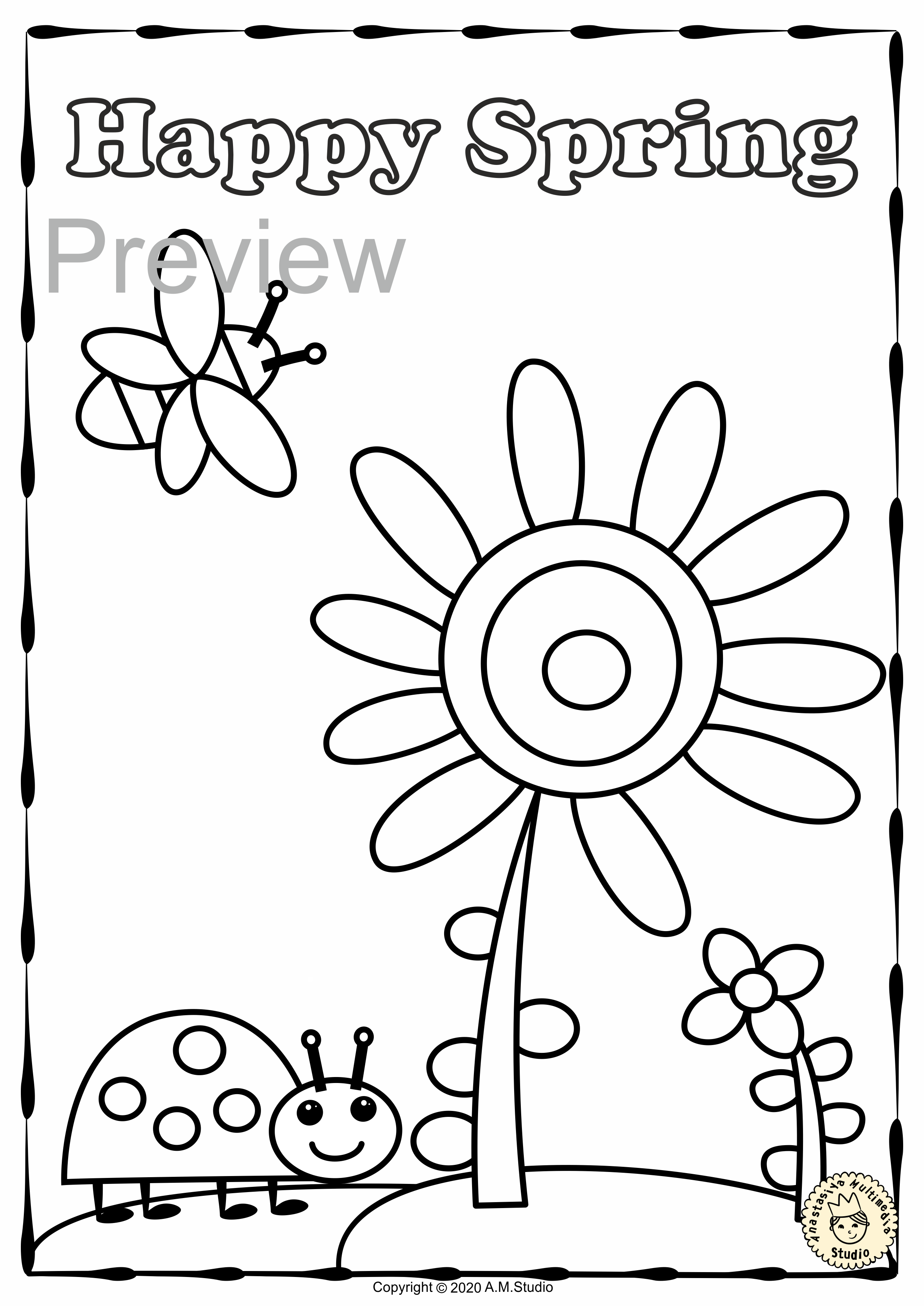 37 Vibrant Spring Coloring Pages Printable 4