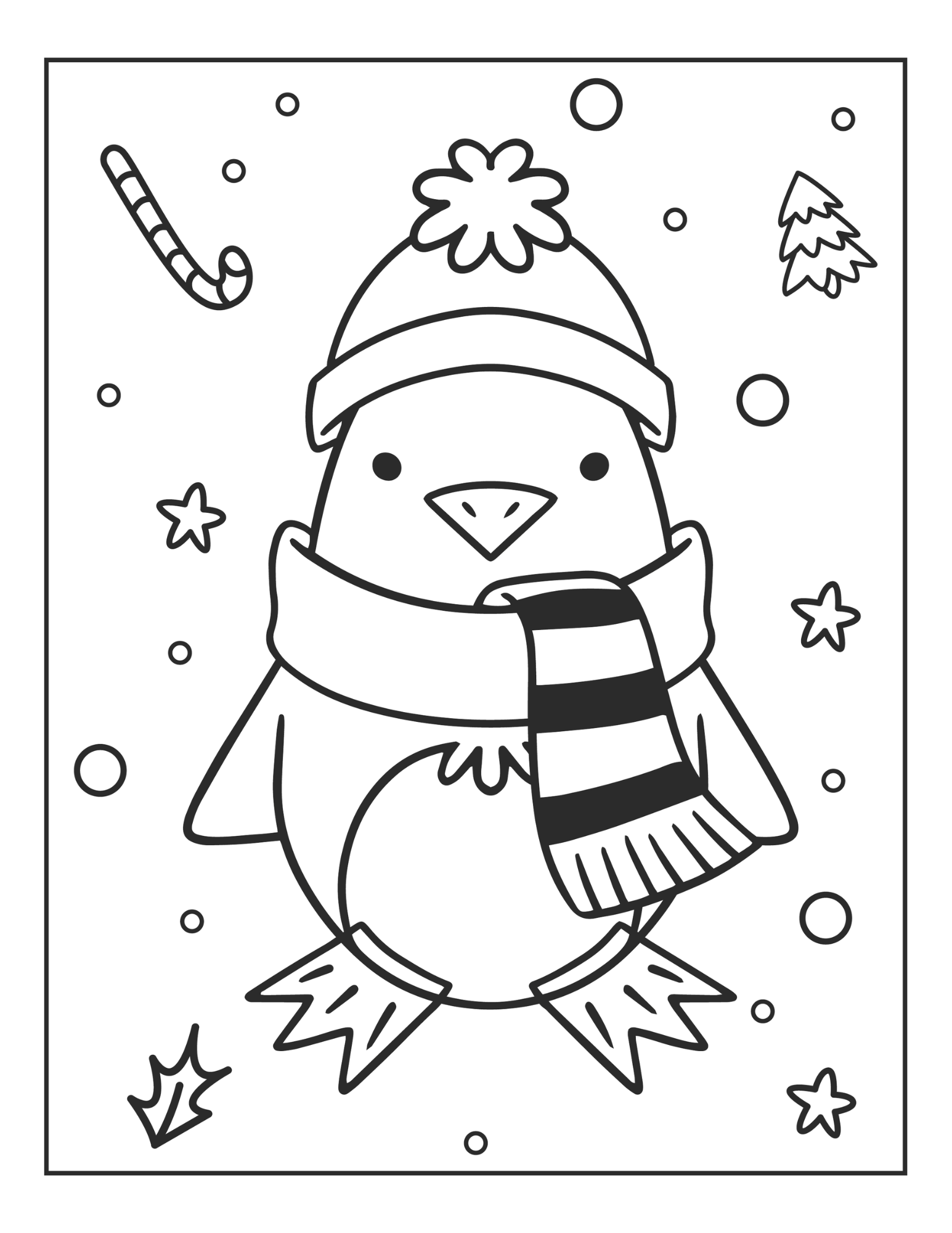 37 Winter Coloring Pages for Kids Printable 1