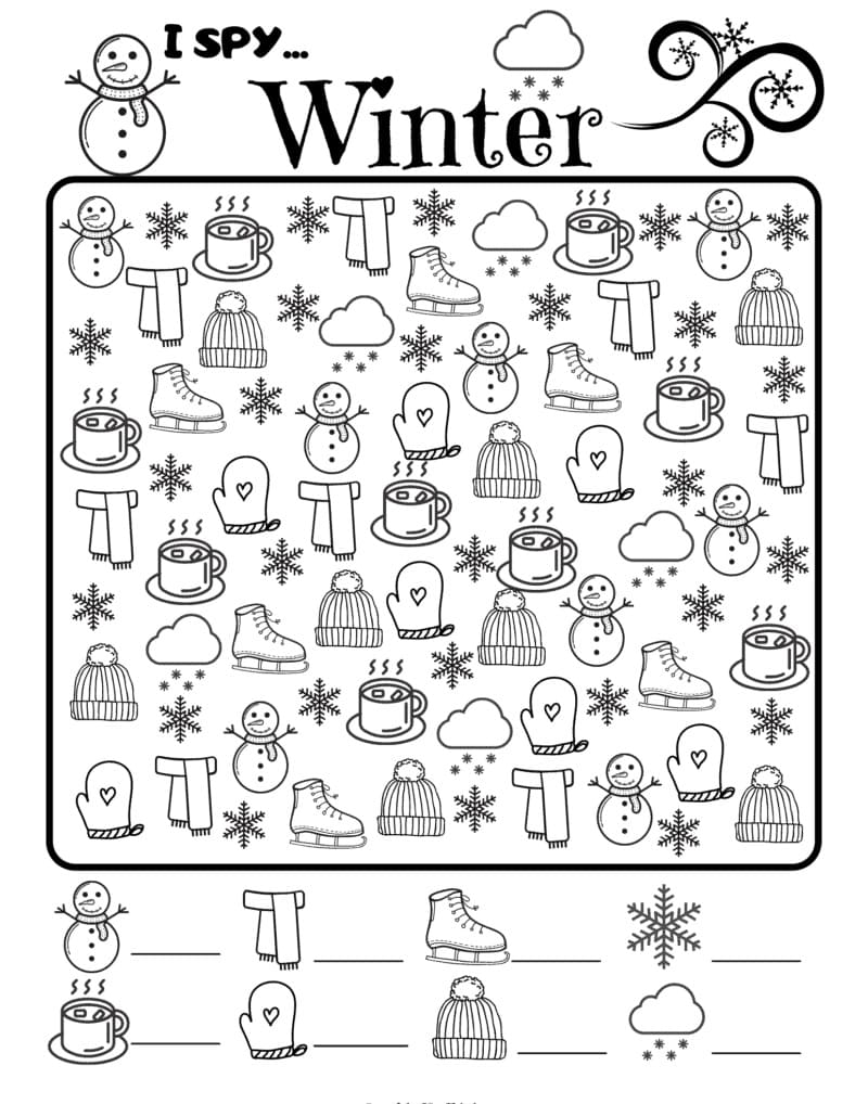 37 Winter Coloring Pages for Kids Printable 10