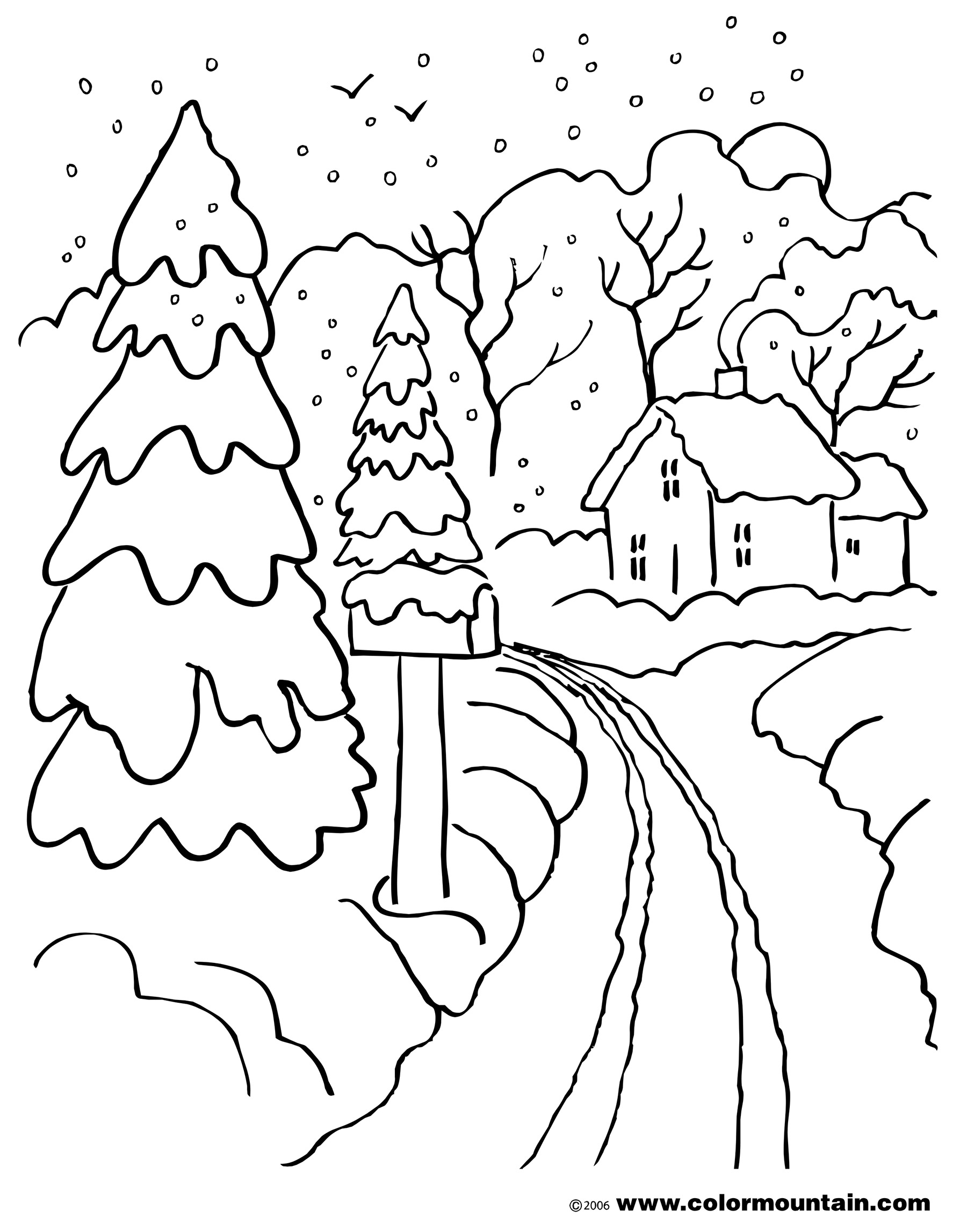 37 Winter Coloring Pages for Kids Printable 12