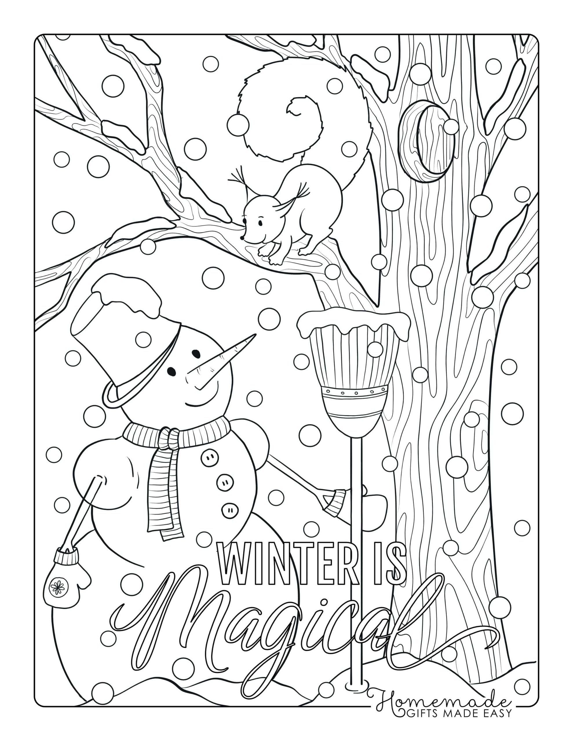 37 Winter Coloring Pages for Kids Printable 27