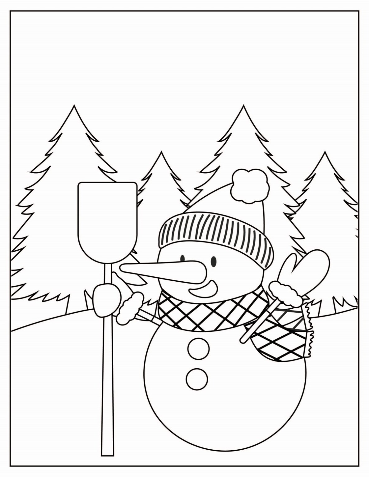 37 Winter Coloring Pages for Kids Printable 7